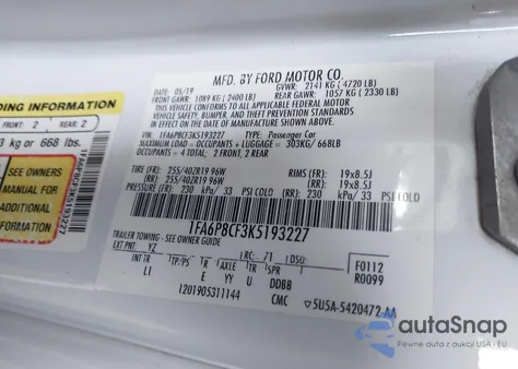 2019 Ford Mustang Gt Premium z USA, uszkodzony, nr VIN 1FA6P8CF3K5193227